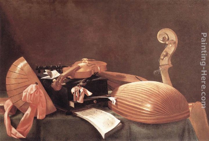Still-Life with Musical Instruments painting - Evaristo Baschenis Still-Life with Musical Instruments art painting